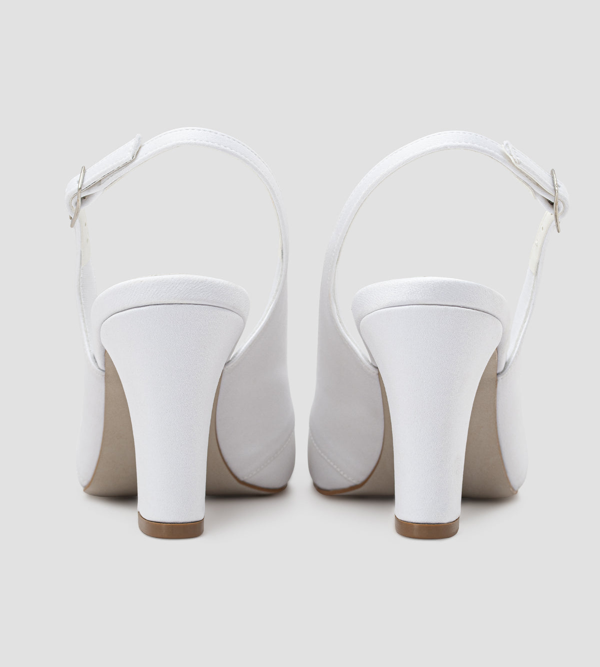 Scarpin Aberto Slingback Noiva Tecido Acetinado Indonésia Branco