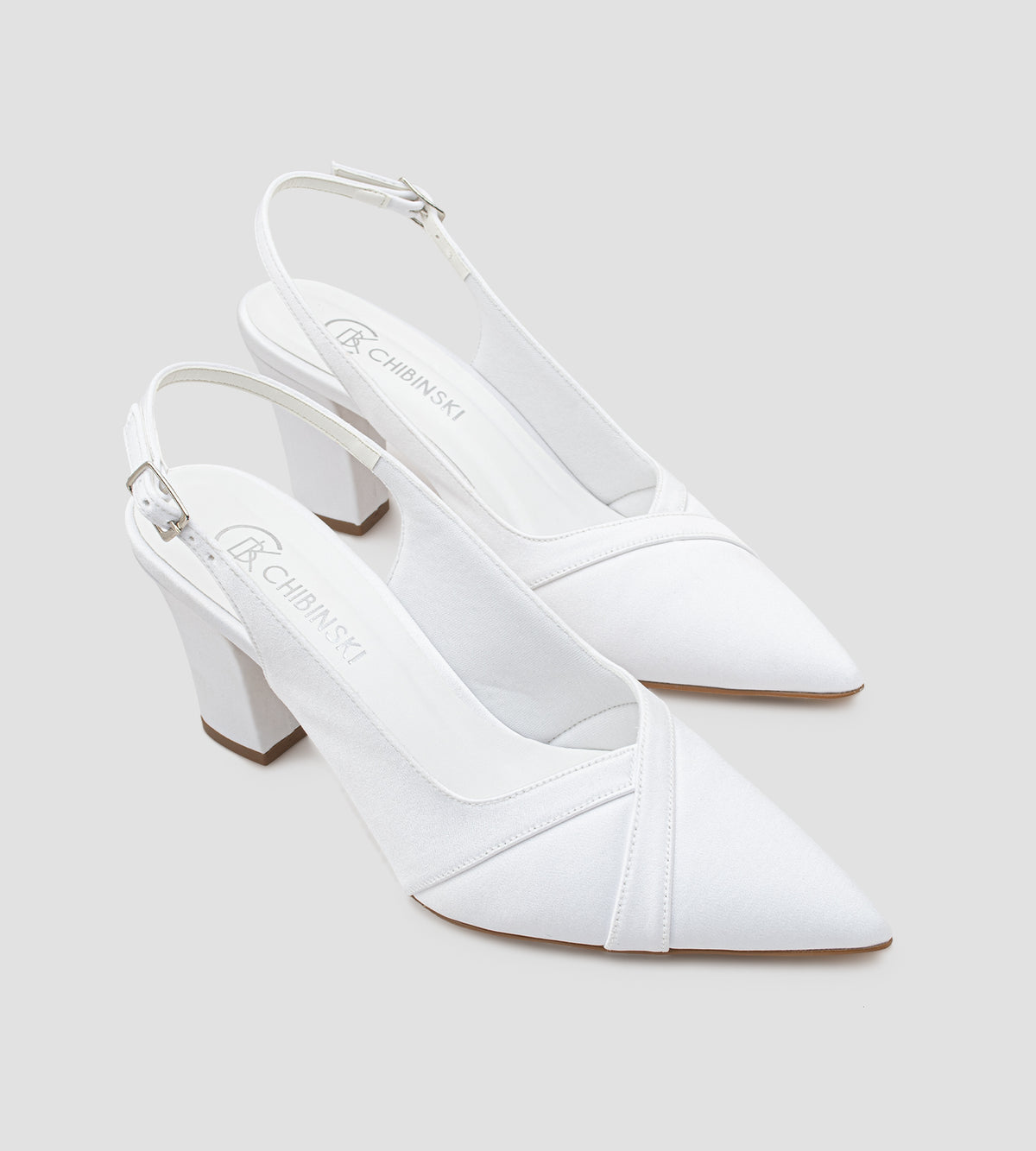 Scarpin Aberto Slingback Noiva Tecido Acetinado Indonésia Branco